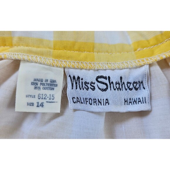 Vtg MISS SHAHEEN Butter Yellow Maxi Skirt Womens 14 Hippie 70s Boho Retro Floral - Picture 8 of 9